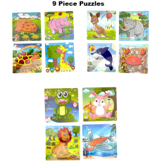 9 Piece Puzzles - Assorted
